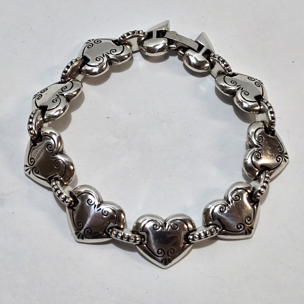 Brighton Silver Heart Link Bracelet